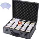 Trading Card Storage Box,Holds 3750 Trading Card,Baseball Cards Storage Box with 12 Dividers,Card Box for Sport Cards/Game Cards(Only for Standard cards)
