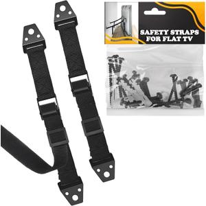 TV Safety Straps for Furniture Anchoring - Anti-Tip TV Straps Safety for Flat Screen, Easy to Setup and Hold-Up to 330 lbs, Adjustable 19"-39" Length Flexible Nylon, Wear-Resistant