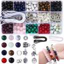 Fishdown 418 pcs 8mm Crystal Beads for Jewelry Making, Natural Stone Healing Beads for Bracelets, Gemstone Beading & Jewelry Necklace Making DIY Kit