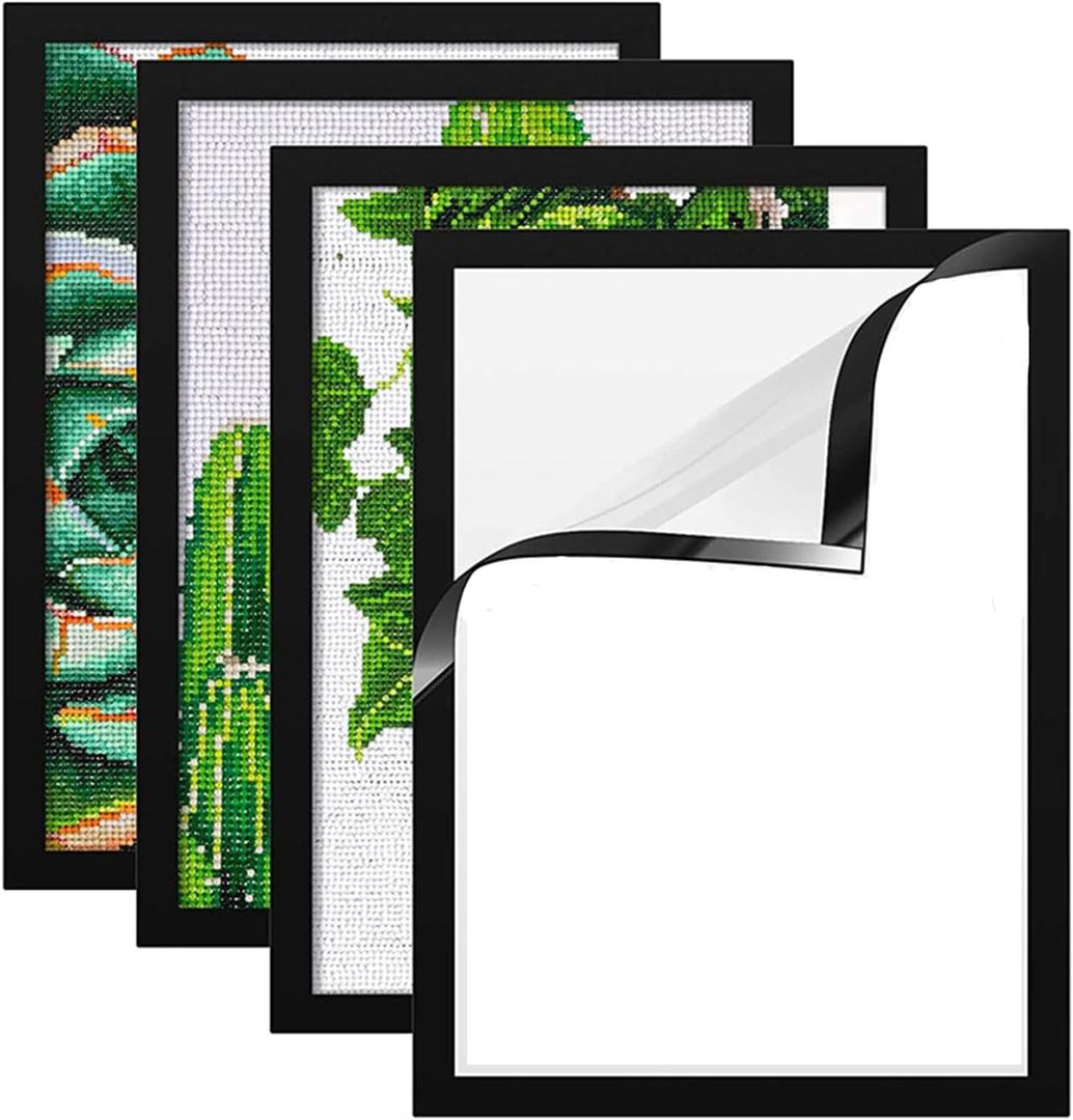 Huacan Diamond Painting Frames 12x16in/30x40cm, Magnetic Diamond Art Frame Self-Adhesive (4 Pack)