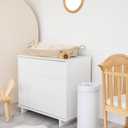 Ubbi Steel Diaper Pail, Odor Locking, No Special Bag Required, Award-Winning, Registry Must-Have, White