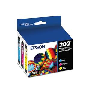 EPSON 202 Claria Ink Standard Capacity Color Combo Pack (T202520-S) Works with WorkForce WF-2860, Expression XP-5100, Cyan, Magenta,  Yellow