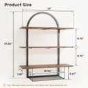 XLHOMO Floating Shelf for Wall- 31.5"x 24" 3+1 Tier Floating Shelves with Basket for Bathroom, Living Room,Bedroom and Kitchen Rustic Brown