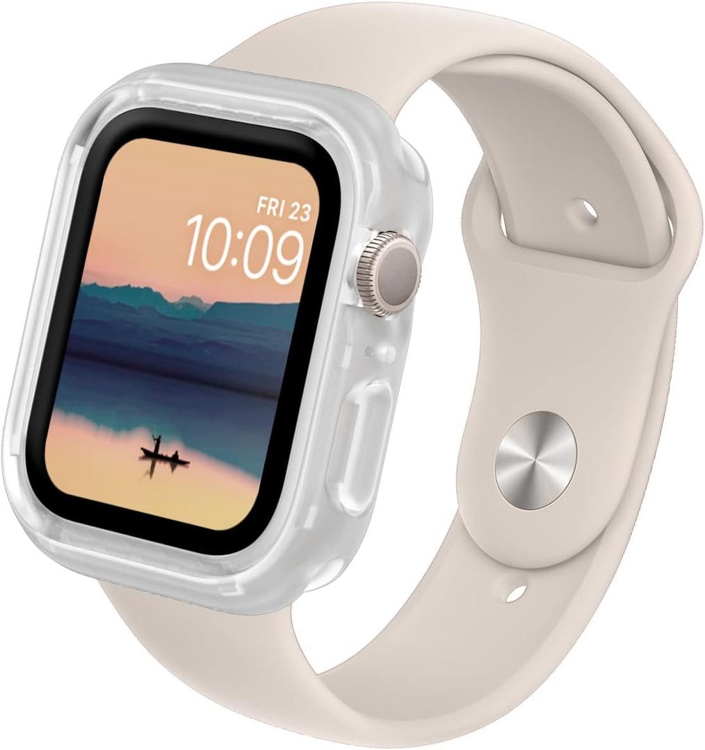RHINOSHIELD Bumper Case Compatible with Apple Watch Series 9/8 / 7 (45mm) | Slim Protective Case, Lightweight and Shock Absorbent - Transparent