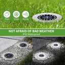 NFESOLAR 16 Pack Solar Lights Outdoor, 16 LEDs Bright Solar Ground Lights Outdoor Waterproof for Pathway Garden Yard Lawn Walkway Driveway (White)