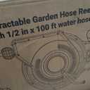 AYURA Retractable Garden Hose Reel 100 ft x 1/2 inch with Pro Metal Shaft, Heavy Duty Automatic Garden Hose Reels with Kink-Free Rewind and Lock at Any Length, Wall Mount Water Hose Reel for Outside (EXP 08/07/26)