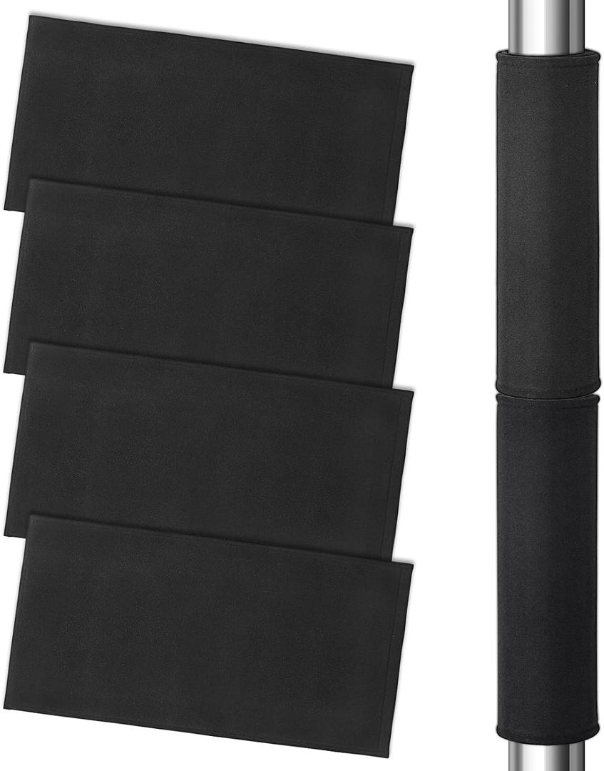 4 Pcs Basement Pole Wrap Cover, 12x24 Inches Black Pole Padding with Anti-Slip Fabric, Garage Pole Protection for Metal Poles, Basement, Home Office