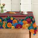 Horaldaily Mexico Fiesta Tablecloth 60140 Inch Rectangular, Halloween Cinco Dia De Los Muertos Day of The Dead Washable Seasonal Table Cover for Party Picnic Home Decor