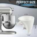 Flour Funnel Compatible with Kitchen Aid Mixer, Stand Mixer Attachment, Easy Pour Mess Free Attachment, Easy to Clean, Flour Funnel Accessories for Pouring Sugar, Flavoring, Eggs and Water