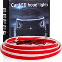 70 Inch Car Hood Light Strip, Dynamic LED DRL Daytime Running Light with Scan Start-up, 12V Flexible Waterproof Exterior Strip for Car, Truck, SUV, White