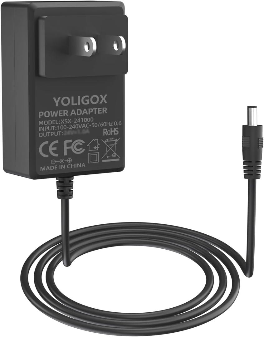 24V Universal Massage Gun Charger - Compatible with TOLOCO EM26/AERLANG EM13/Darkiron EM31/Hypervolt 53000 001-00/42000 038-00, Power Adapter Cable