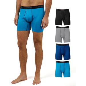 32 Degrees Mens 4 Pack Cool Active Boxer Brief | Anti-Odor | Quick Drying | 4-Way Stretch (Large, Emotion/Neon/Grey/Black)