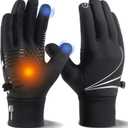 Winter Gloves for Men Women, Warm Thermal Windproof Touchscreen Non-Slip (Medium, Black)