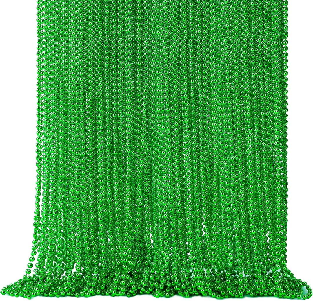 JOYIN 72 Pcs St Patrick Green Bead Necklaces, Necklaces Bead Bulk for Saint Patrick's Day Accessories, Party Costume Dress up Accessories, St. Patrick's Day Party Favor Supplies