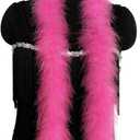 2 Yards 30g Fluffy Marabou Feather Boa for DIY Craft Sewing Trim Home Wedding Party Decoration-Pink