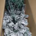 7.5 ft Prelit Premium Snow Flocked Hinged Artificial Christmas Tree with 450 Lights