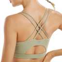 RUNNING GIRL Sports Bras for Women,Padded Sports Bra Tank Top Sexy Crisscross Back High Impact Longline Workout Yoga Bra (S)