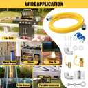 Safety System Kit, 3/4" ID Natural Gas Line Hose, 48" Commercial Kitchen Gas Hose, Mobile Gas Connector Hose Kit with 2 Elbow Fittings, 3/4 Flexible Gas Hose