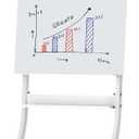Mobile Glass Whiteboard, 24 x 36 inch Glass Board/w Height Adjustable, Large Portable Dry Erase Board with Stand and Wheels for Home, Office,Classroom &School, White