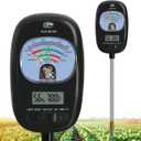 7-in-one Soil Test Kit, Soil Moisture Meter/PH Meter/Sunlight Intensity/Fertility Soil Tester, LCD Display Air & Soil Hygrometer Temperature for Garden, Farm, Lawn Care Moisture Meter for Hous Plants