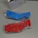 2 Pcs Clip on Strainers, Pot Strainer for Pasta Meat Vegetables Fruit, Silicone Strainer - Fit All Pots and Bowls. (Red, Blue)