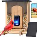 Camera Bird Feeder,Smart Bird Feeder with Camera,High-End Bamboo Birds Watching Cam,2K HD Came Solar Powered,AI Identify 16000+,Auto Capture Birds & Notify in Time, Ideal Gift for Backyard Birder