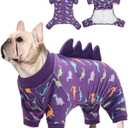 CuteBone Dinosaur Costume Dog Pajamas, Stretchy Spandex Crystal Velvet Sleepwear Coat for Small Dogs, Soft & Warm Pet Outfit Clothes for Cold Weather, Cozy Pullover Design COSP04M (Medium)