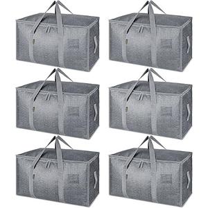 Windyun 4 Pack 57 Gallon Extra Large Storage Bags XXL Moving Bags with Zipper Handles Heavy Duty Jumbo Big Tote Box for Christmas Tree Storage 4, 5, 7.5, 9, 10, 12 ft Skeleton College Dorm(Silver) 