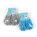 2 Pairs Dust Mop Slippers - Gray and Blue - One Size Fits Most