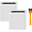 HIHEPA 200 Pack Replacement Filters Compatible with Blueair Blue Pure 211 Plus Air Purifier, Foldable Particulate Filter and Activated Carbon Replacement Filter - 2 HEPA Filters + 1 Brush