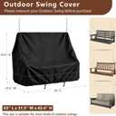 Porch Swing Covers Waterproof,63 Inch - Outdoor Swing Cover,Heavy Duty 600D Oxford,All-Weather Hanging Patio Swing Cover,Fits Most Outdoor Patio Swings (63" L x 31.5" W x 65.4" H.Black)