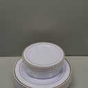 I00000 102 Pieces Gold Plastic Plates, Disposable Party Plates White Gold Rim, 51 Disposable Gold Dinner Plates 10.25 Inch and 51 Disposable Dessert Appetizer Elegant Fancy Wedding Plates 7.5 Inch