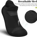 PAPLUS Running Socks Womens 6 Pairs - Athletic Ankle Socks with Arch Support, Comfort Anti-Blister Cushioned (10-13)