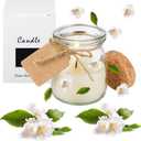 MTLEE 50 Pcs Wedding Jar Candles for Guests Wedding Candle Gift Natural Wax Candles with DIY Tag Cards for Bridesmaid Baby Shower Party Favors Home Supply Decor, Scents of Jasmine