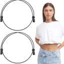 Mabor 2Pcs Shirt Tuck Band Women, Adjustable Tool for Sweater and Shirts Belly Leaking Elastic Crop Bands to Change The Style of Your Tops Shirt Stays Belt for Women (Black)
