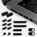 CaseBuy MacBook Pro Accessories, 14 Pack Dust Plug Covers for 2025-2021 MacBook Pro 14/16 inch M5 M4 M3 M2 M1 Pro/Max, Dust Plug for HDMI, Thunderbolt, SDXC, Magsafe, Headphone & 2PCS Webcam Cover