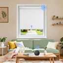 Grandekor Motorized Roller Shade with Remote Control,Motorized Blinds 100% Blackout Electric Shades, Cordless Window Blinds Shades for Bedroom Living Room Office,White,W35 xH72