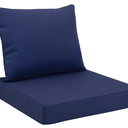 Favoyard Outdoor Seat Cushion Set 22 x 24 Inch Waterproof & Fade Resistant Patio Furniture Cushions with Removable Cover Deep Seat & Back Cushion with Tie Straps for Chair Sofa Couch