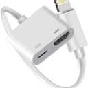 Apple MFi Certified Digital AV Adapter, Lightning to HDMI Converter for iPhone 14 13 12 11 X 8 7 to TV/Projector/Monitor