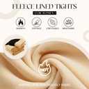 Nackiy Fleece Lined Tights Women, Fake Translucent Warm Pantyhose Black Sheer Leggings Winter Thick Thermal Stockings (Black, S)