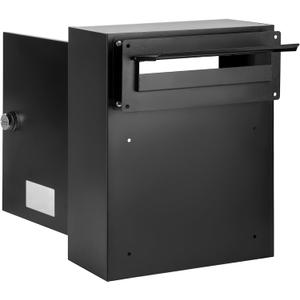 Through The Door Drop Box, 16.5" x 12.5" x 6" Mail Slots for Doors, Adjustable Chute Door Mail Slot with Combination Lock, Suitable for Door Thickness 1.18 to 2.36 for Home Office (Black)