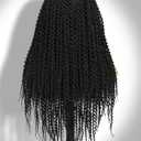 WIGER Full Double Lace Braided Wigs Two Twist Braid Curly Wig Black Spiral Coiled Braid Wigs Pre Plucked with Baby Hair Senegalese Braided Wig for Black Women 24 Inch