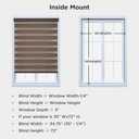 Joydeco Cordless Zebra Blinds for Windows, Dual Layer Light Control Window Blinds with Light-Proof Aluminum Cover, Free-Stop Roller Shades for Home & Office (Coffee,46" W x 75" H)