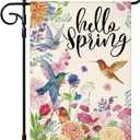 Artscope Spring Flowers Garden Flag 12x18 Inch Double Sided for Outside, Hello Spring Floral Garden Flag for Holiday Yard Outdoor Decoration