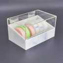 Dust-Proof False Eyelash Tape Cutter and Dispenser - Acrylic Multi-Grid Tapes Storage Box - Holds Up to 6 Rolls (White)