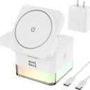 Foldable 3 in 1 Apple Charging Station for iPhone, Wireless Charger for iPhone 17 Air 16 15 14 13 12 Pro Max Plus, Foldable Charging Pad for Apple Watch Series & Airpods 4 3 2 Pro