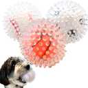 Puppy Party 3.5" Squeaky Spiky Dog Balls 3 Pack - Premium Durable Non-Toxic Rubber, Double Layered for Added Toughness, Great for Medium to Large Dogs