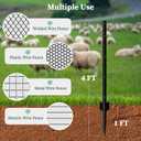 Metal Fence Posts 3 FT Black (Pack of 10) Heavy Duty U Post for Wire Fencing, Rustproof Powder-Coated Steel Fence Stakes, No-Dig Fence Posts for Farm, Orchard, Yard & Temporary Fencing