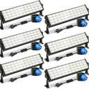 100W 6 Pack LED Shop Light for Garage, 12000LM 5000K Daylight Plug in Work Light, Bay Lighting Indoor with 6FT Cord & On/Off Switch, IP40, 180 Adjustable, for Workshop Workbench Basement Warehouse