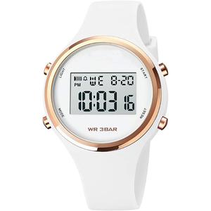 XCZAP Outdoor Sport Watches Alarm Clock 5Bar Waterproof LED Digital Watch (white)